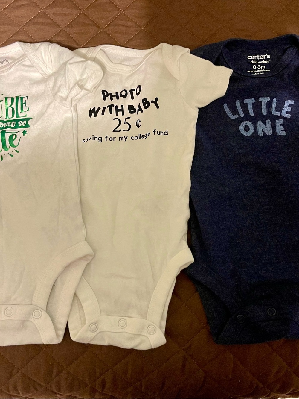 Carter's Navy and White Baby One-Piece Bodysuit Set